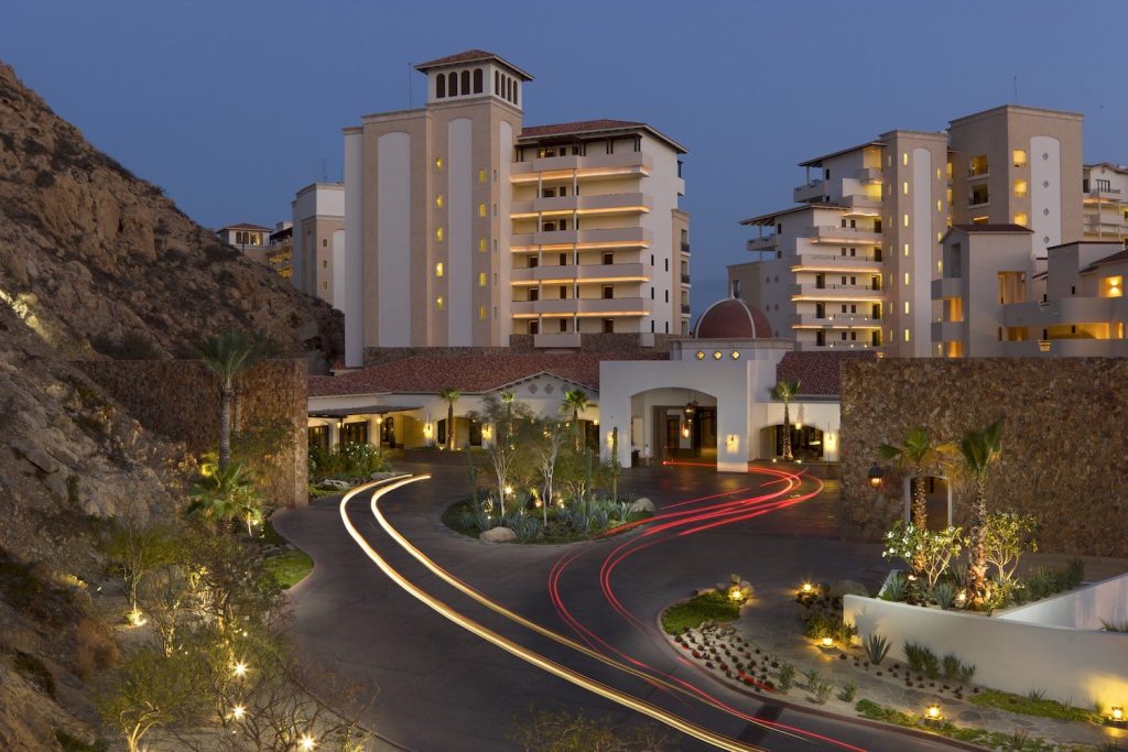 light trail photography of the entrance at Grand Solmar